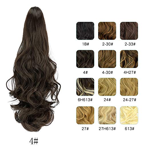 20〞Claw Ponytail Clip in Hair Extensions Hairpiece Synthetic Light Curly Soft Silky Nature Looking Heat-Resisting Different Colors for Women Fashion and Beauty-4#